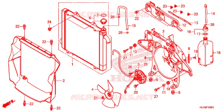 RADIATEUR Honda ATV 1000 PIONEER 2021  SXS1000M5DM