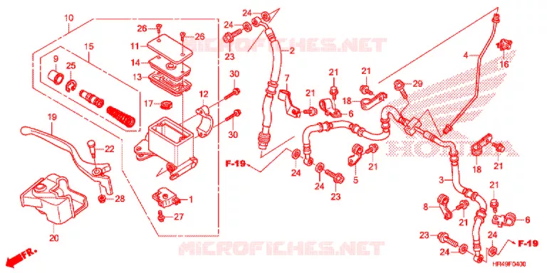 MAITRE CYLINDRE DE FREIN AVANT Honda ATV 520 FOURTRAX 2021  TRX520FM1M