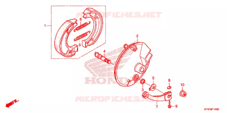 FLASQUE - MACHOIRES DE FREIN AVANT Honda MOTO 110 CRF 2021  CRF110FM