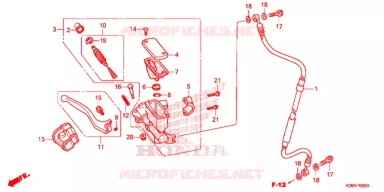 MAITRE CYLINDRE DE FREIN AVANT Honda MOTO 125 CRF 2021  CRF125FBM
