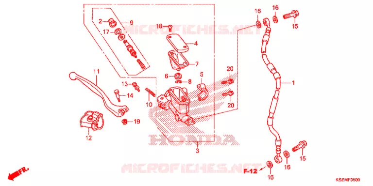 MAITRE CYLINDRE DE FREIN AVANT Honda MOTO 150 CRF 2021  CRF150RBM