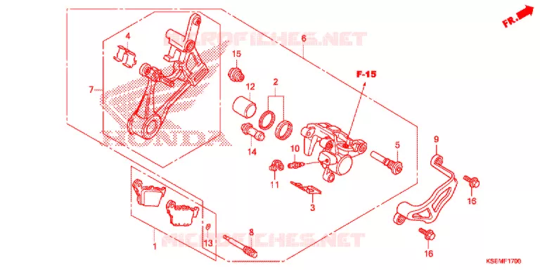 ETRIER DE FREIN ARRIERE Honda MOTO 150 CRF 2021  CRF150RM