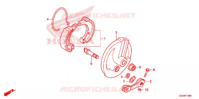 FLASQUE - MACHOIRES DE FREIN AVANT Honda MOTO 50 CRF 2021  CRF50FM