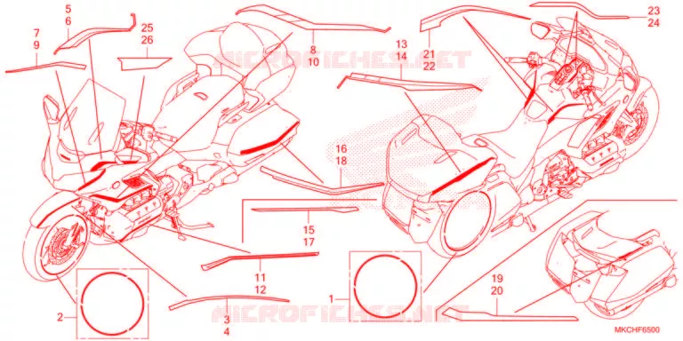 AUTOCOLLANTS Honda MOTO 1800 GOLD-WING 2021  GL1800DAM