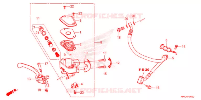 MAITRE CYLINDRE DE FREIN AVANT Honda MOTO 1800 GOLD-WING 2021  GL1800DM