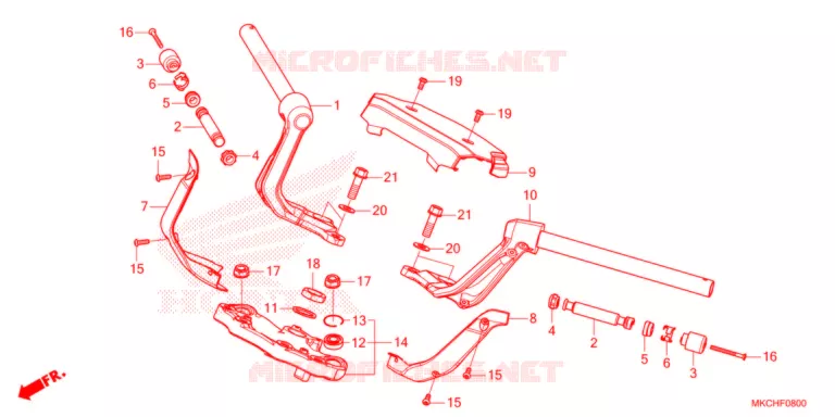 GUIDON - TE DE FOURCHE Honda MOTO 1800 GOLD-WING 2021  GL1800DM