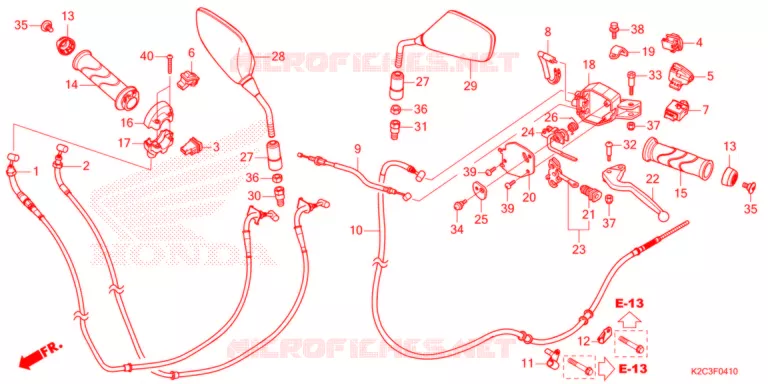 LEVIER DE GUIDON - CABLE - COMMODO Honda SCOOTER 110 VISION 2021  NSC110M
