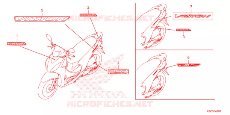 AUTOCOLLANTS Honda SCOOTER 110 VISION 2021  NSC110M_TU