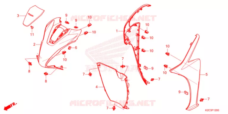 CARENAGE AVANT Honda SCOOTER 110 DIO 2021  NSC110M