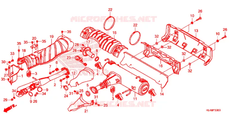SILENCIEUX D'ECHAPPEMENT Honda ATV 1000 PIONEER 2021  SXS1000M3DM