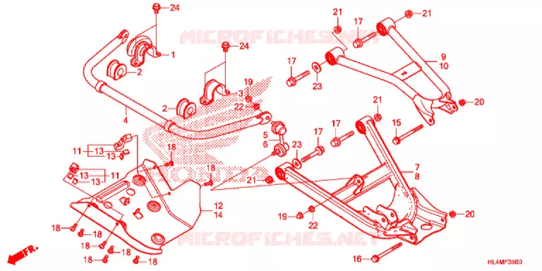 TRIANGLES - BARRE ANTI ROULIS Honda ATV 1000 PIONEER 2021  SXS1000M3LM