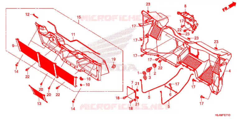 COUVERCLE SOL Honda ATV 1000 PIONEER 2021  SXS1000M3LM