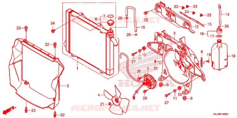 RADIATEUR Honda ATV 1000 PIONEER 2021  SXS1000M5DM