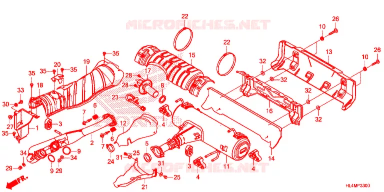 SILENCIEUX D'ECHAPPEMENT Honda ATV 1000 PIONEER 2021  SXS1000M5DM