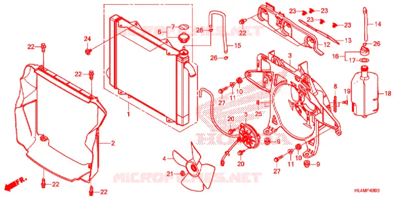RADIATEUR Honda ATV 1000 PIONEER 2021  SXS1000M5PM