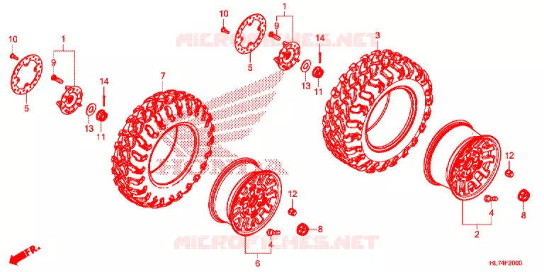 ROUE ARRIERE Honda ATV 1000 TALON 2021  SXS1000S4XM