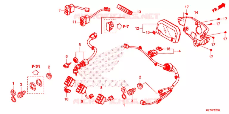 COMPTEUR - CONTACTEUR A CLES Honda ATV 1000 TALON 2021  SXS1000S4XM