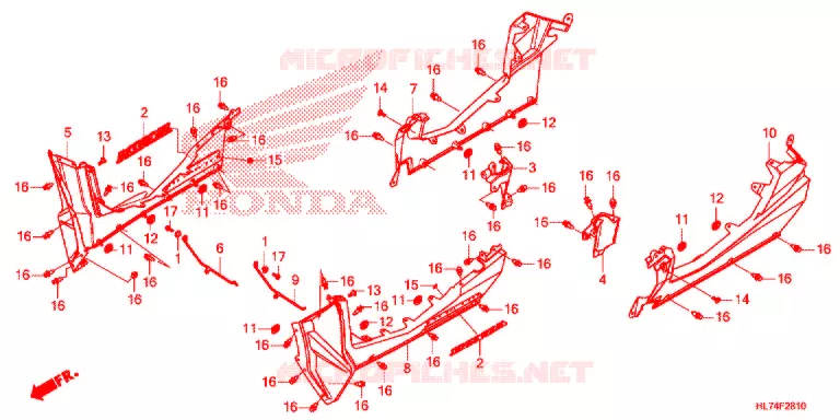 COUVERCLES LATERAUX Honda ATV 1000 TALON 2021  SXS1000S4XM