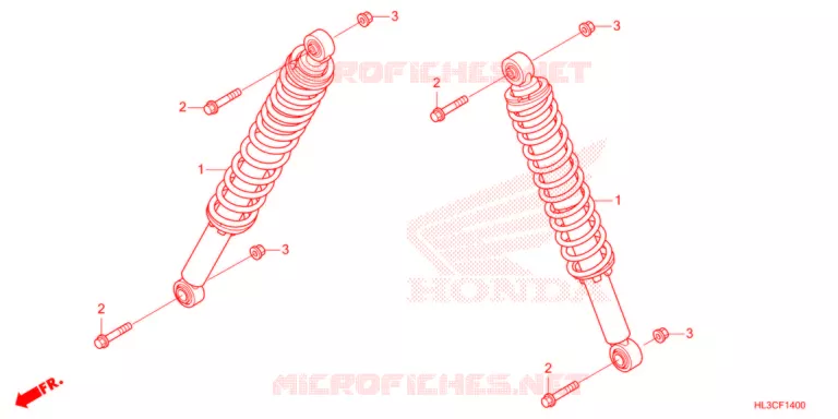 AMORTISSEUR AVANT Honda ATV 700 PIONEER 2021  SXS700M2DM