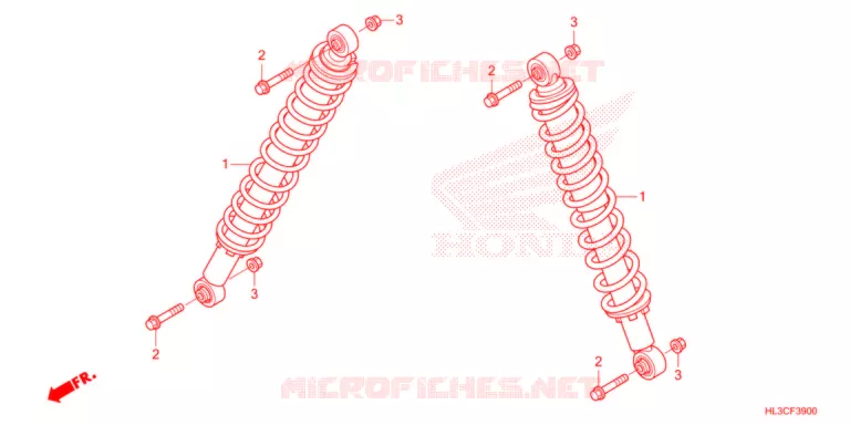 AMORTISSEUR ARRIERE Honda ATV 700 PIONEER 2021  SXS700M2DM