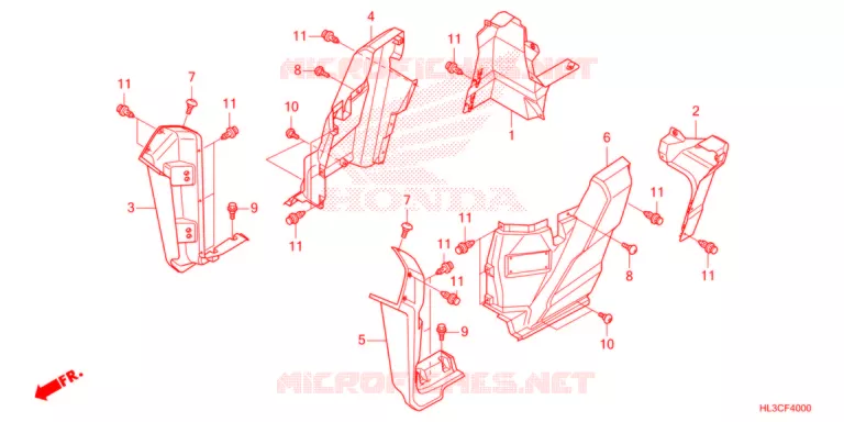 COUVERCLES LATERAUX Honda ATV 700 PIONEER 2021  SXS700M2M