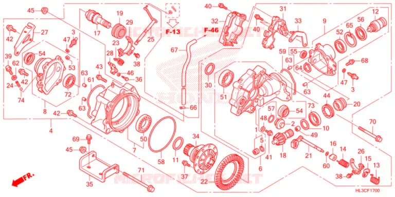 ENGRENAGE FINAL AVANT Honda ATV 700 PIONEER 2021  SXS700M4DM
