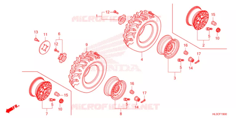 ROUE ARRIERE Honda ATV 700 PIONEER 2021  SXS700M4DM