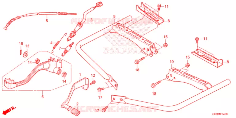 PEDALE - REPOSE PIED Honda ATV 420 FOURTRAX 2021  TRX420FE1M