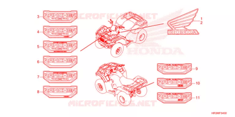 AUTOCOLLANTS Honda ATV 420 FOURTRAX 2021  TRX420FM2M