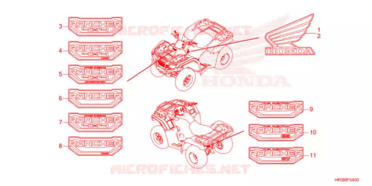 AUTOCOLLANTS Honda ATV 420 FOURTRAX 2021  TRX420FM2M