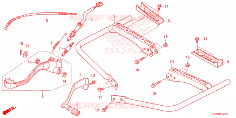 PEDALE - REPOSE PIED Honda ATV 420 FOURTRAX 2021  TRX420TE1M
