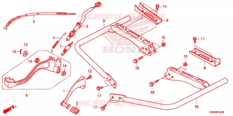 PEDALE - REPOSE PIED Honda ATV 520 FOURTRAX 2021  TRX520FE2M