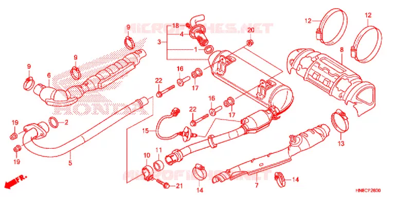 SILENCIEUX D'ECHAPPEMENT Honda ATV 680 FOURTRAX 2021  TRX680FA5M