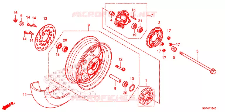 ROUE ARRIERE Honda MOTO 125 MONKEY 2021  Z125MAM