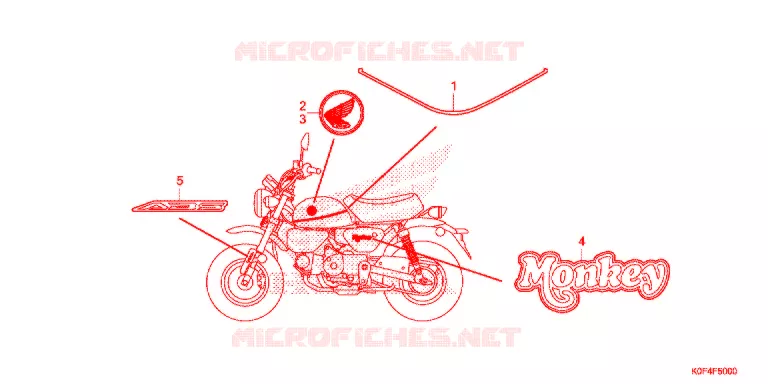AUTOCOLLANTS Honda MOTO 125 MONKEY 2021  Z125MM
