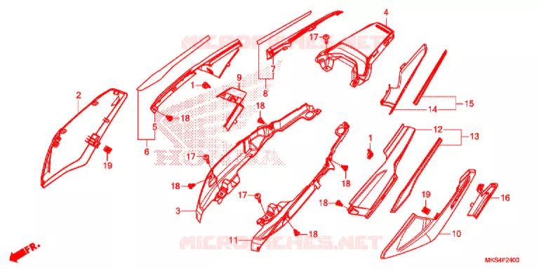 COUVERCLE LATERAL (CRF1100A/D) Honda MOTO 1100 AFRICA-TWIN 2021  CRF1100AM