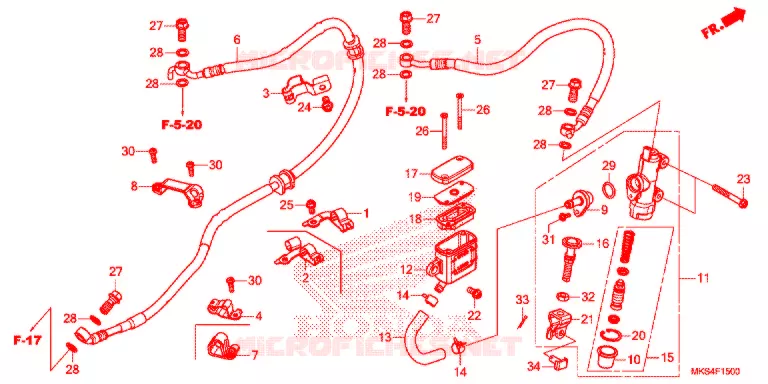 MAITRE CYLINDRE DE FREIN ARRIERE Honda MOTO 1100 AFRICA-TWIN 2021  CRF1100AM