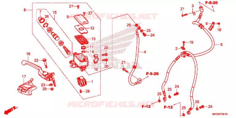 MAITRE CYLINDRE DE FREIN AVANT Honda MOTO 1100 AFRICA-TWIN 2021  CRF1100AM