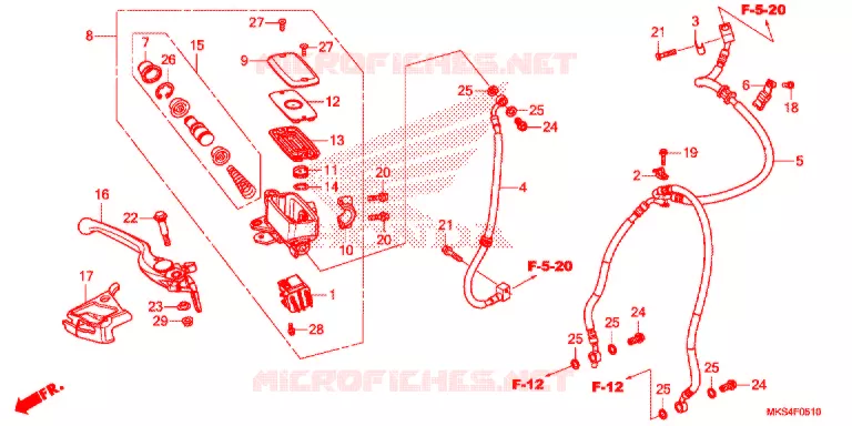 MAITRE CYLINDRE DE FREIN AVANT Honda MOTO 1100 AFRICA-TWIN 2021  CRF1100DM