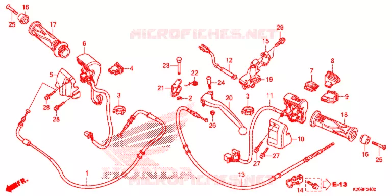 LEVIER DE GUIDON/COMMUTATEUR/CABLE (ACG110CSF) Honda SCOOTER 110 ZOOMER 2015  ACG110CSFF