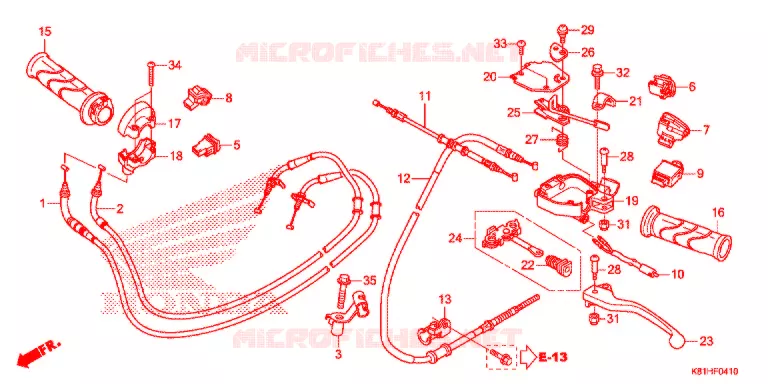 LEVIER DE GUIDON/COMMUTATEUR/CABLE (ACH110CBT) Honda SCOOTER 110 BEAT 2018  ACH110CBTH