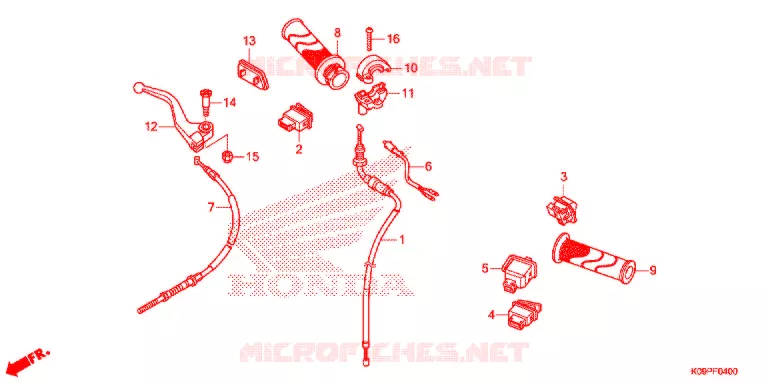 LEVIER DE GUIDON - CABLE - COMMODO Honda MOTO 110 WAVE 2015  AFS110MCDE