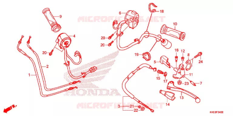 LEVIER DE GUIDON - CABLE - COMMODO Honda MOTO 150 CBR 2019  CBR150RK_PH