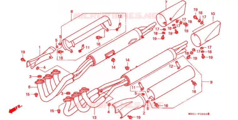 SILENCIEUX D'ECHAPPEMENT Honda MOTO 1500 GOLD-WING 1997  GL1500CV
