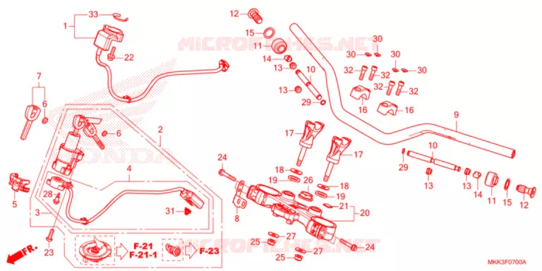 GUIDON - TE DE FOURCHE Honda MOTO 1000 AFRICA-TWIN 2018  CRF1000D2J