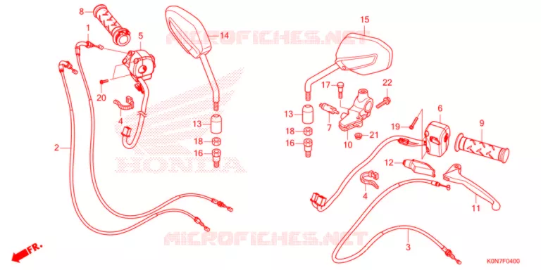 LEVIER DE GUIDON - CABLE - COMMODO Honda MOTO 125 CBF 2023  CBF125MM