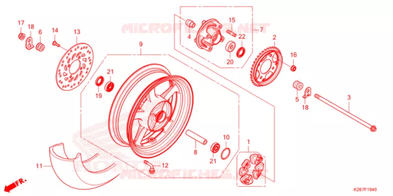 ROUE ARRIERE Honda MOTO 125 MSX 2021  MSX125AM