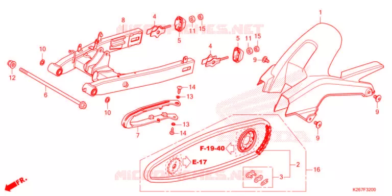 BRAS OSCILLANT Honda MOTO 125 MSX 2021  MSX125AM