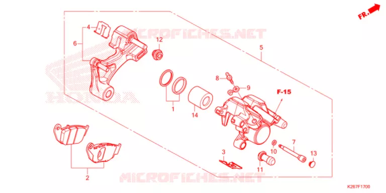 ETRIER DE FREIN ARRIERE Honda MOTO 125 MSX 2021  MSX125AM