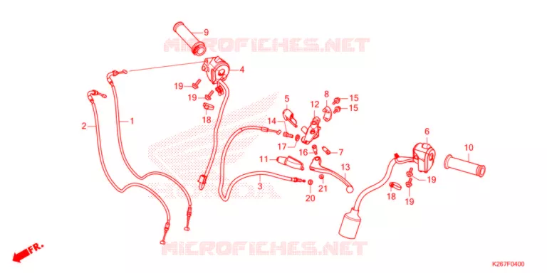 LEVIER DE GUIDON - CABLE - COMMODO Honda MOTO 125 MSX 2023  MSX125M